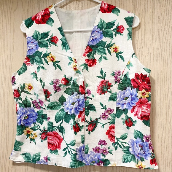 Vintage Floral  Size L  Women’s  Vest - Picture 1 of 8